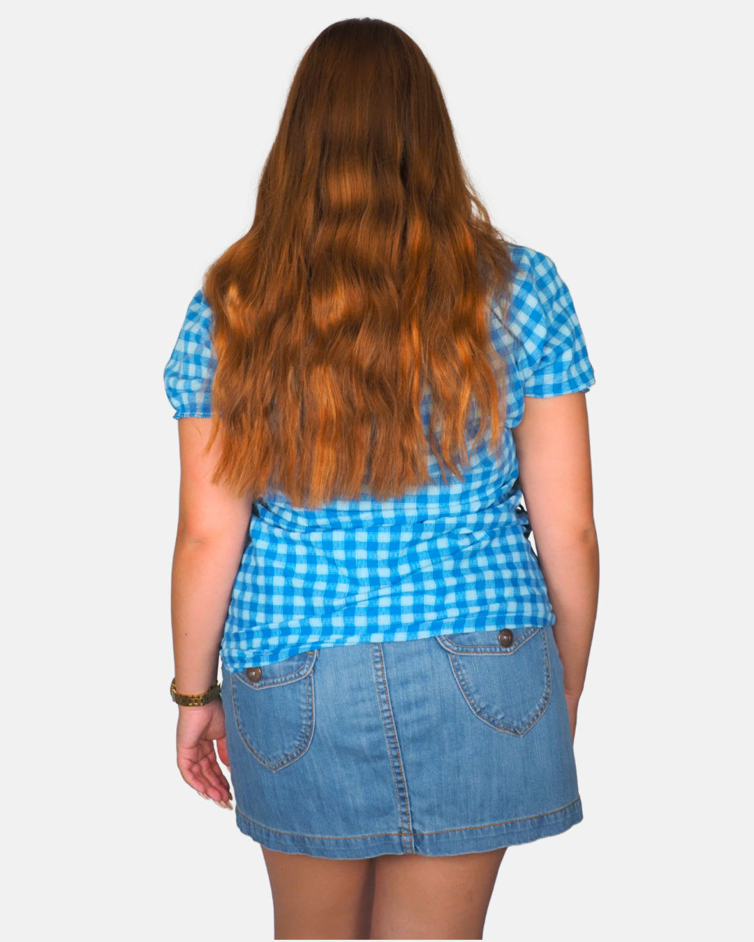 Vintage Blue Gingham Top