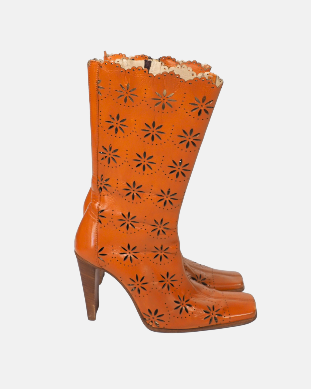 Caramel Laser Cut Western Boots