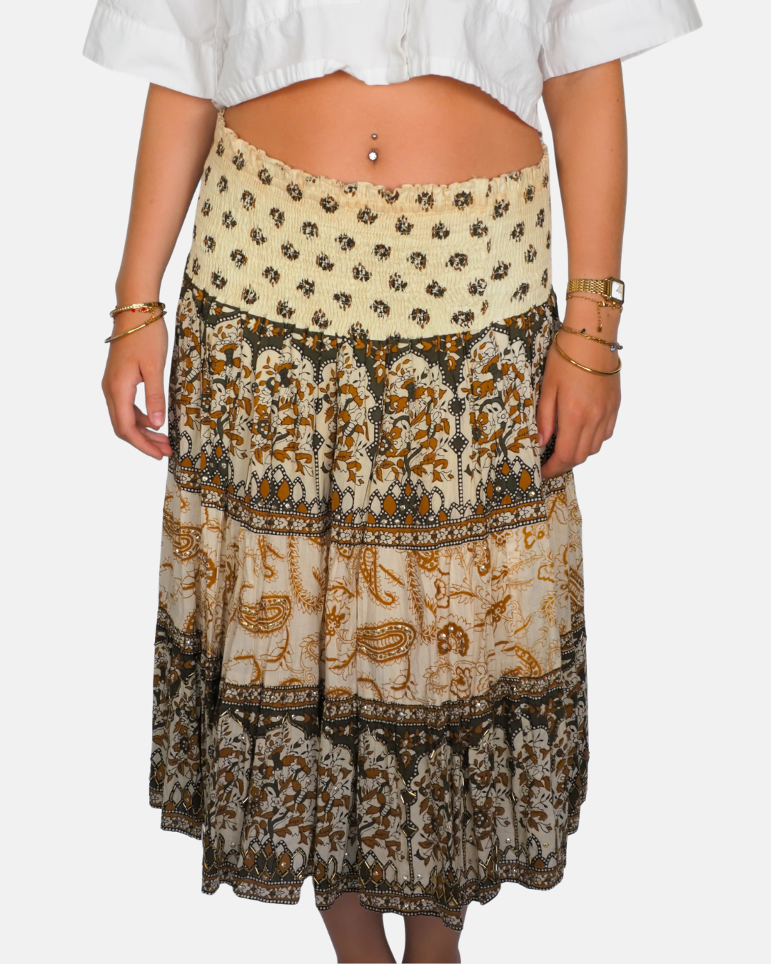 Boho Patchwork Prairie Midi Skirt by Miss Selfridge