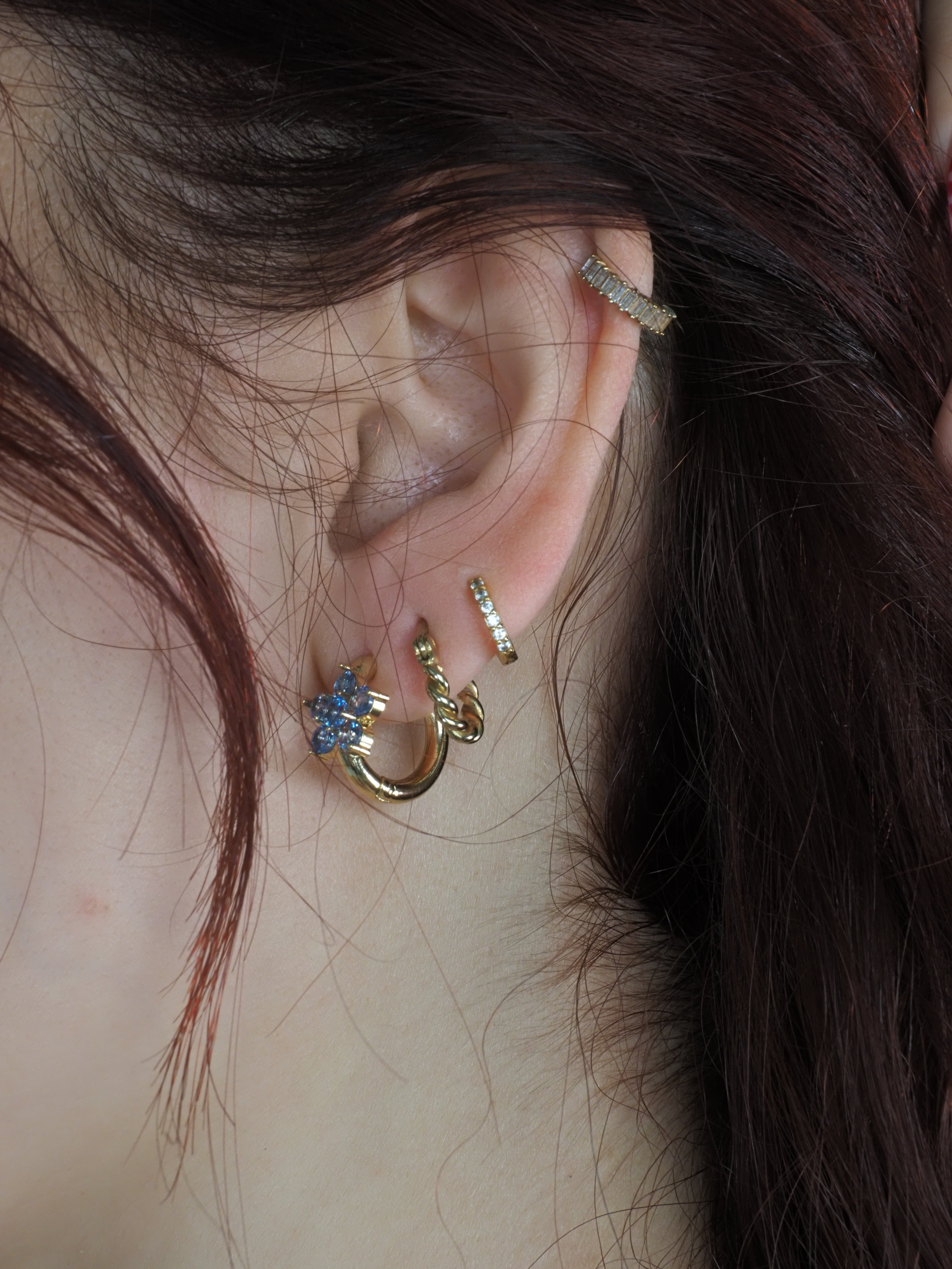 The Faelina Blue Blossom Hoops