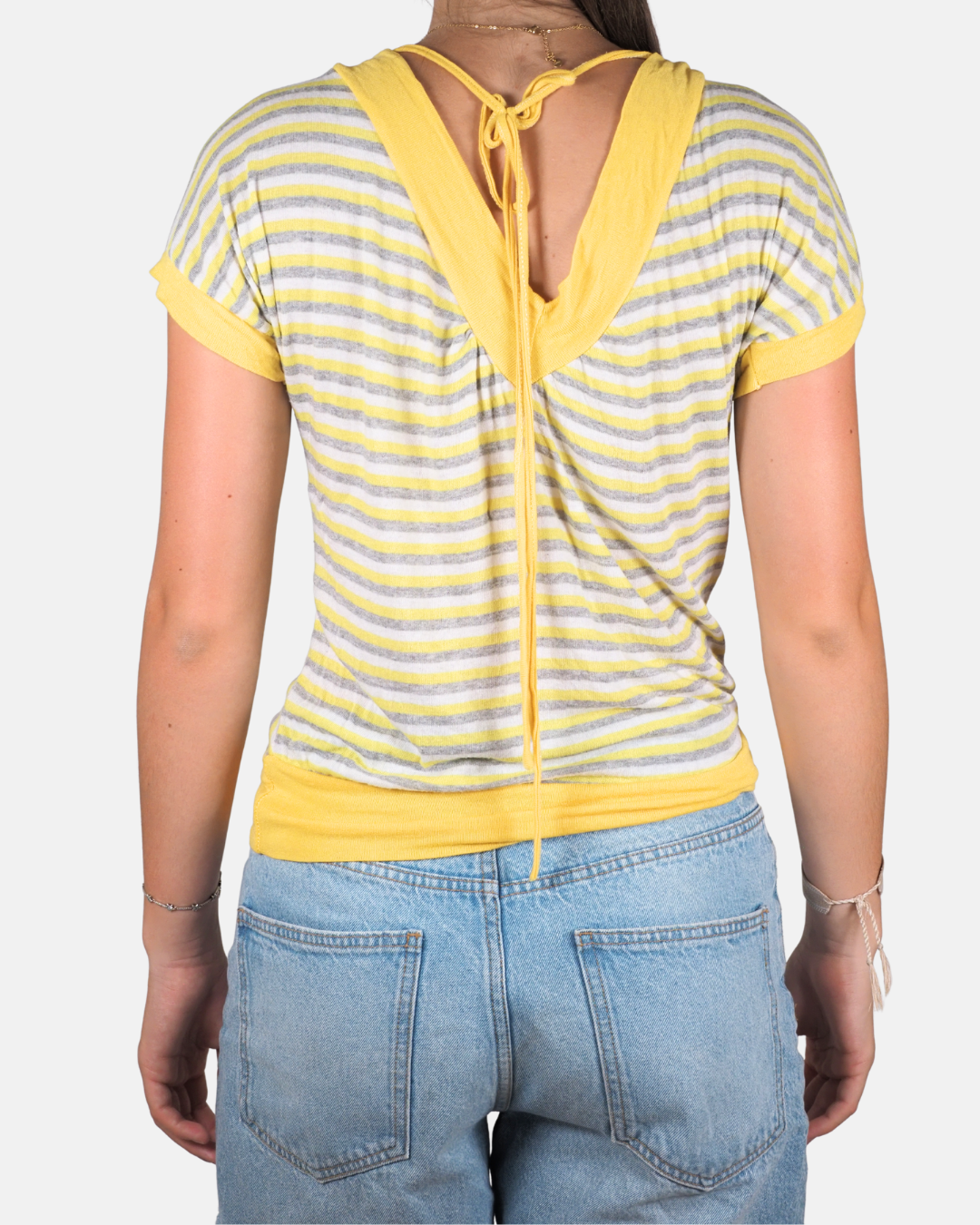 Lemon Sherbet Chevron Knit Top