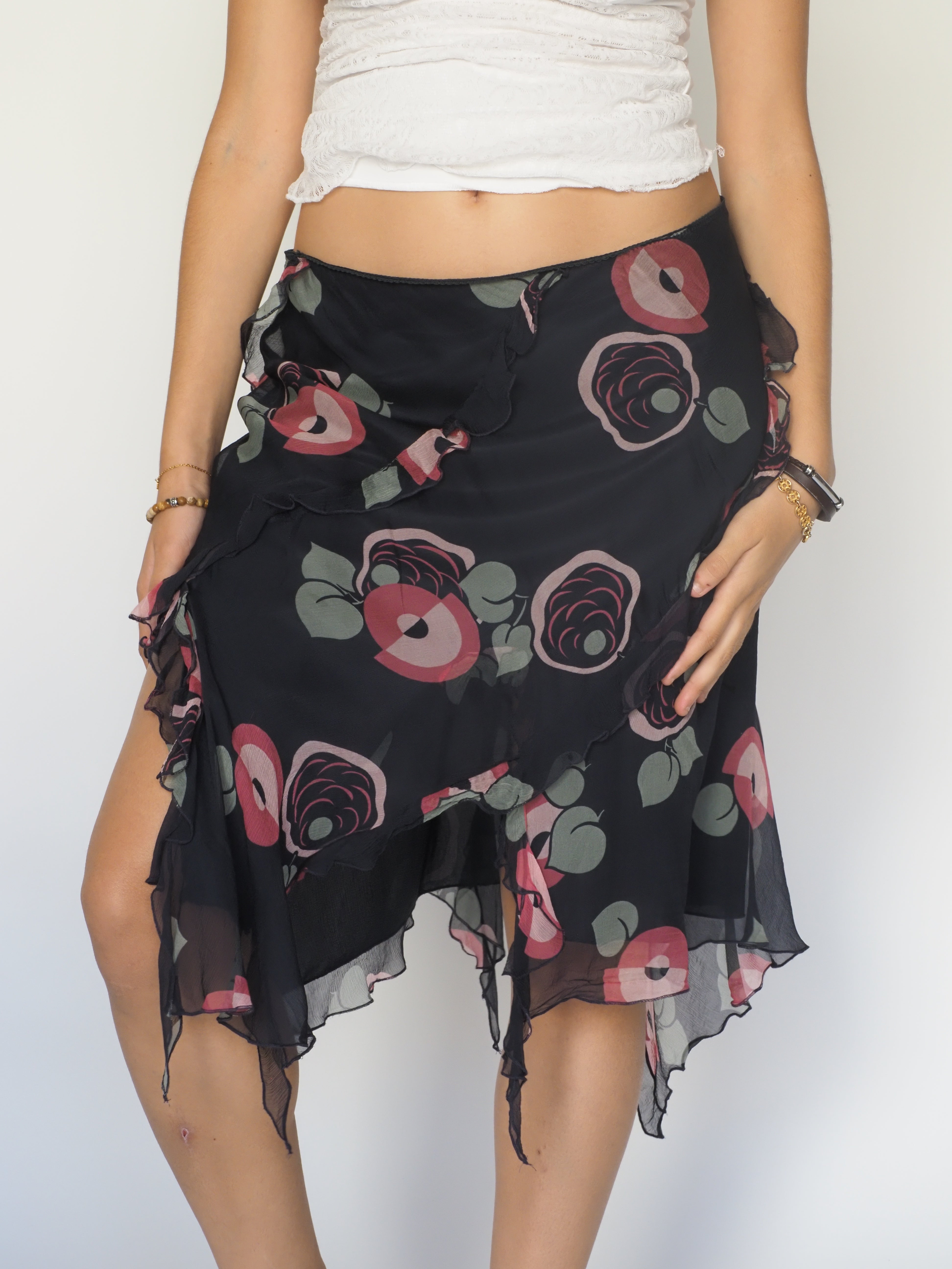 Floral Asymmetrical Chiffon Skirt – United Colors of Benetton