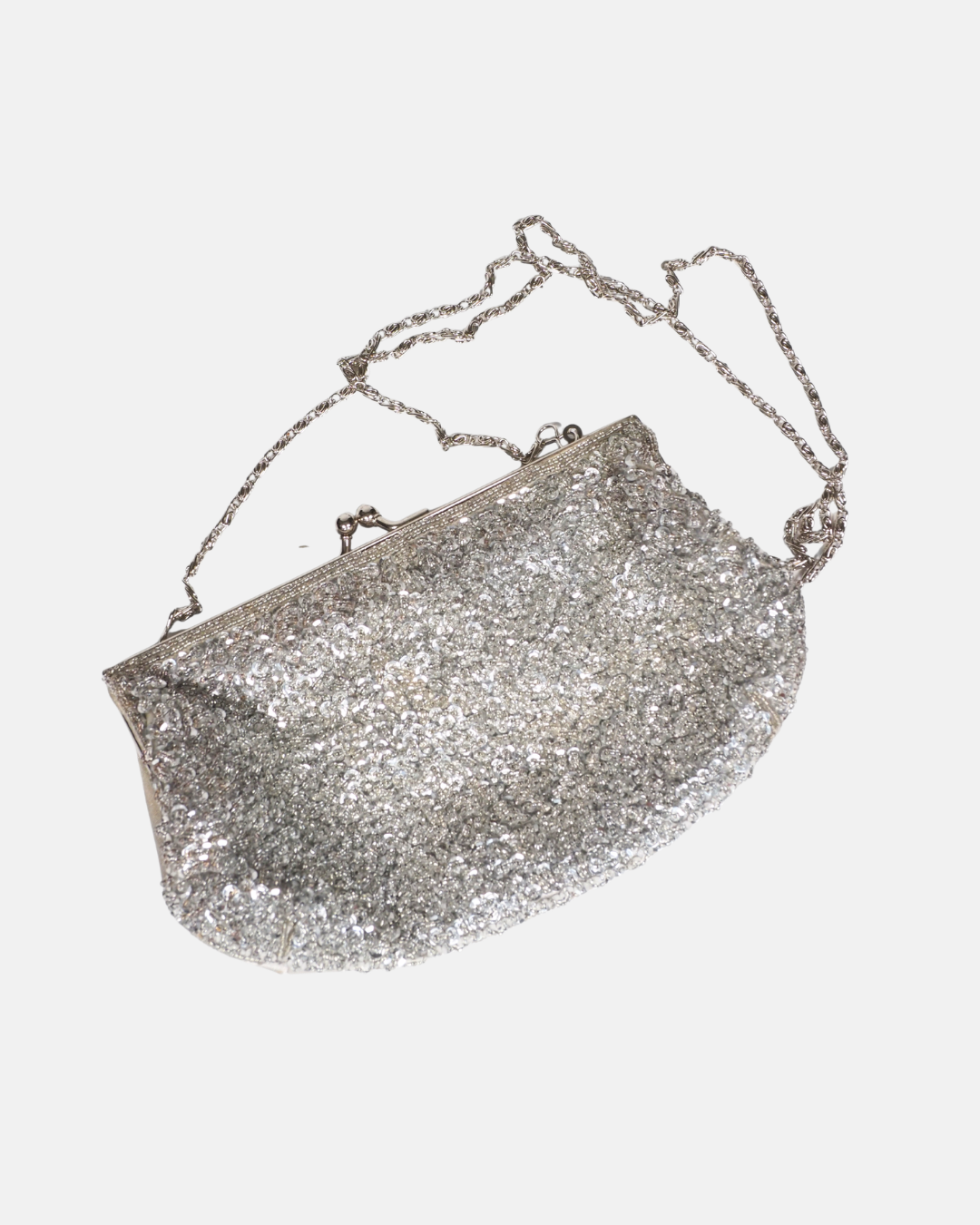 Y2K Silver Sparkle Clutch