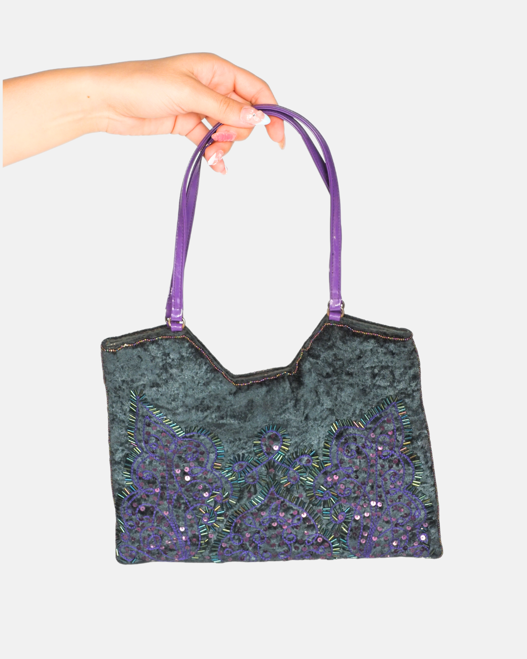 Vintage Velvet Sequin Bag