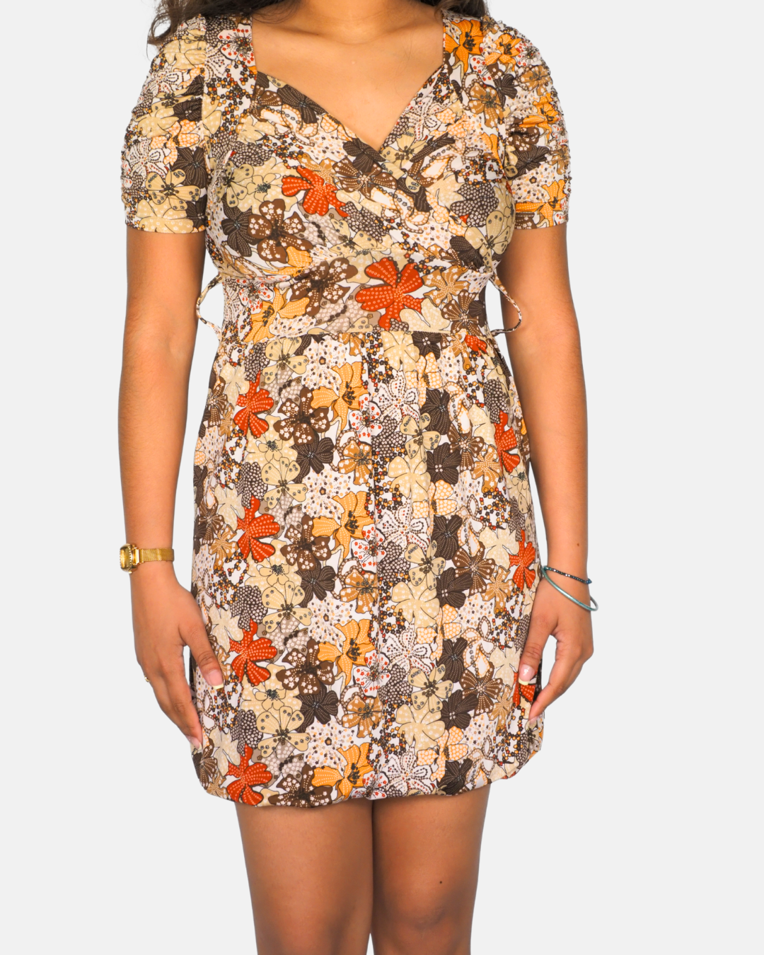 Y2K Floral Wrap Dress – Made in Italy