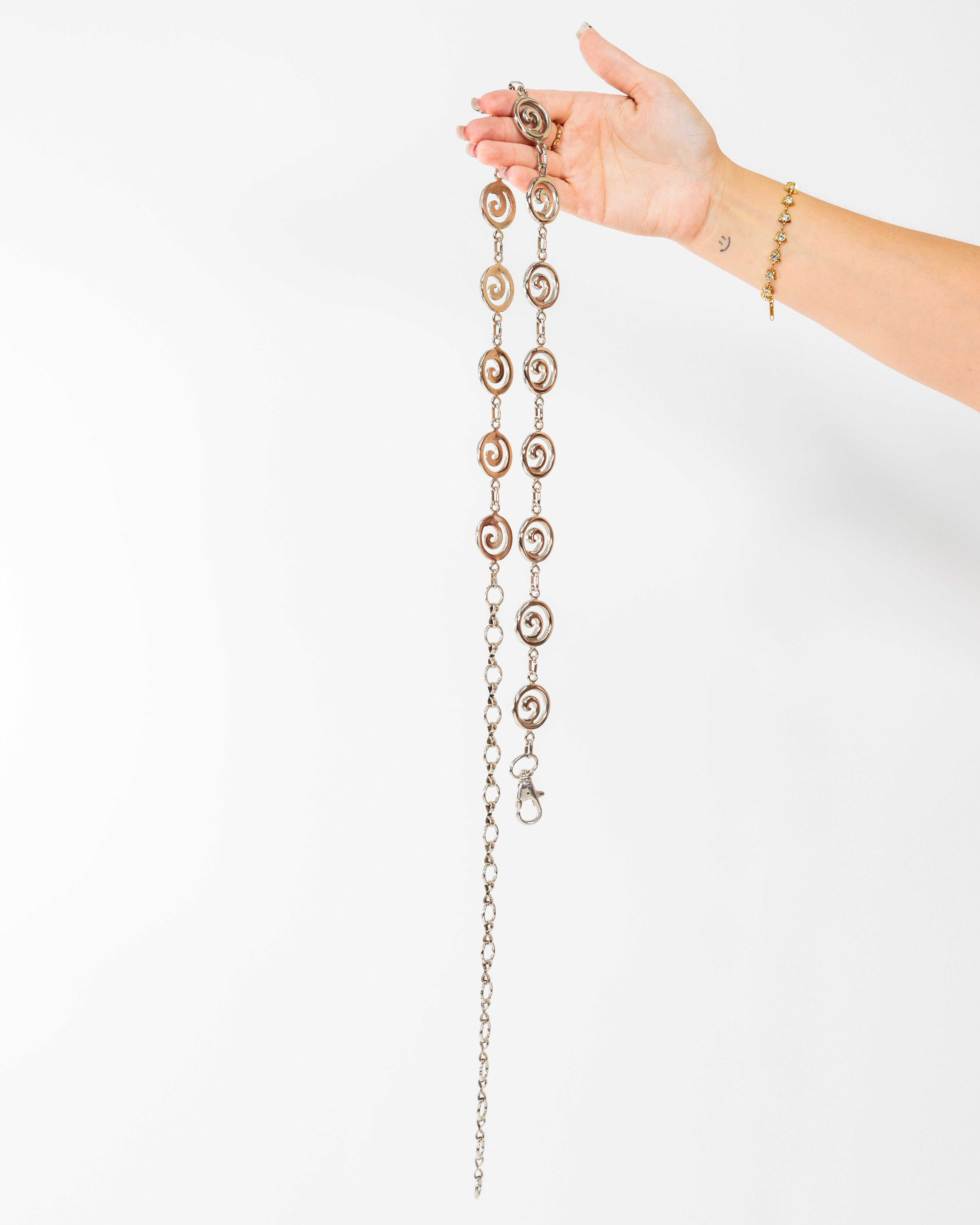Silver Spiral Medallion Chain Belt