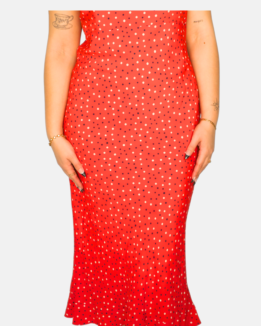 Red Polka Dot Slip Dress by Prisma