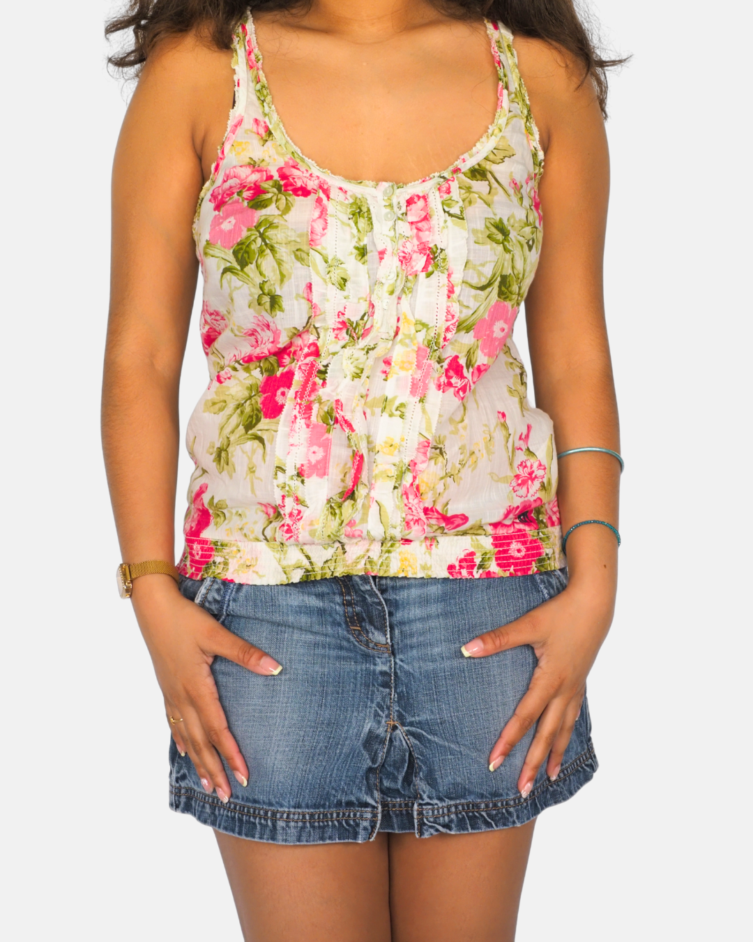 Abercrombie & Fitch Floral Ruched Camisole Top