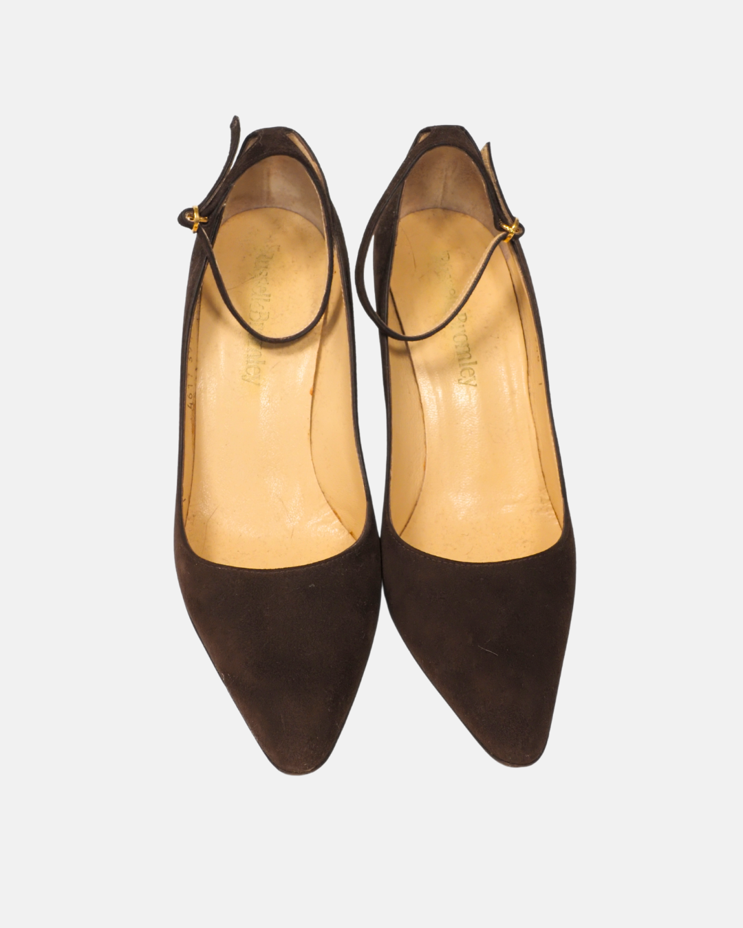 Vicini real leather brown suede heels