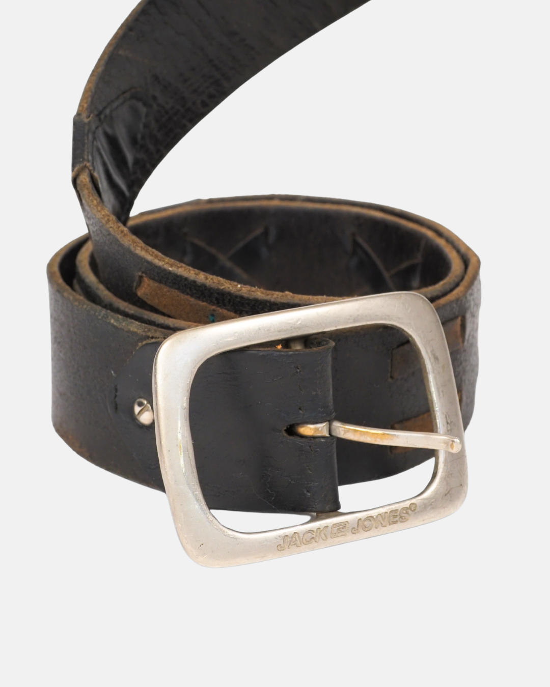 Vintage Black Leather Waist Belt