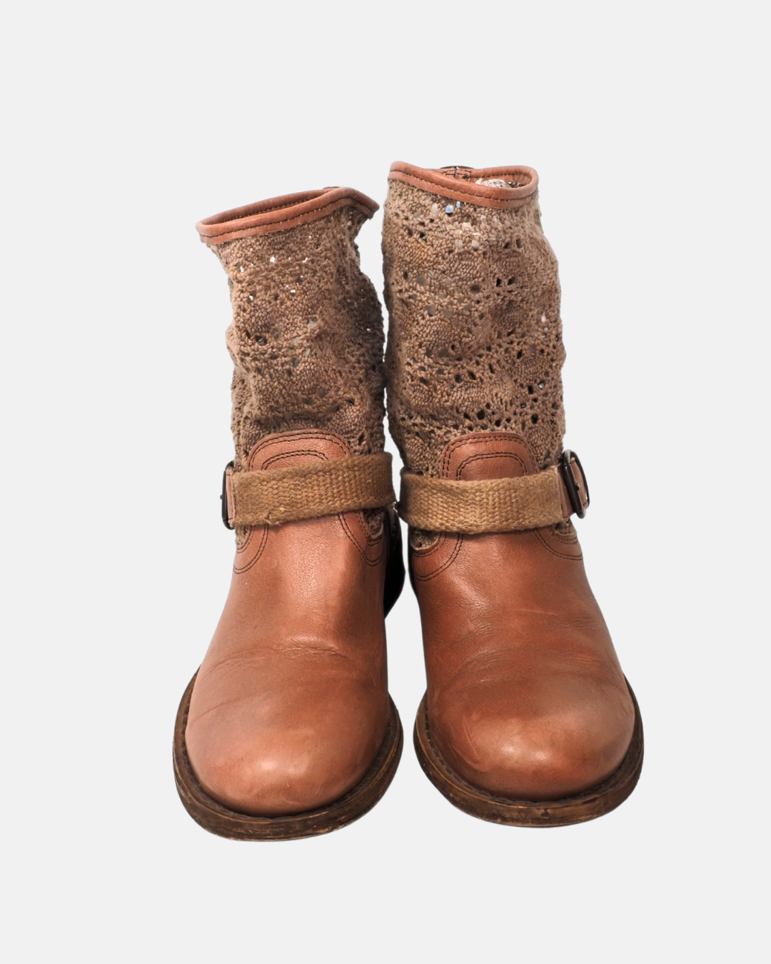 Real leather pink boots