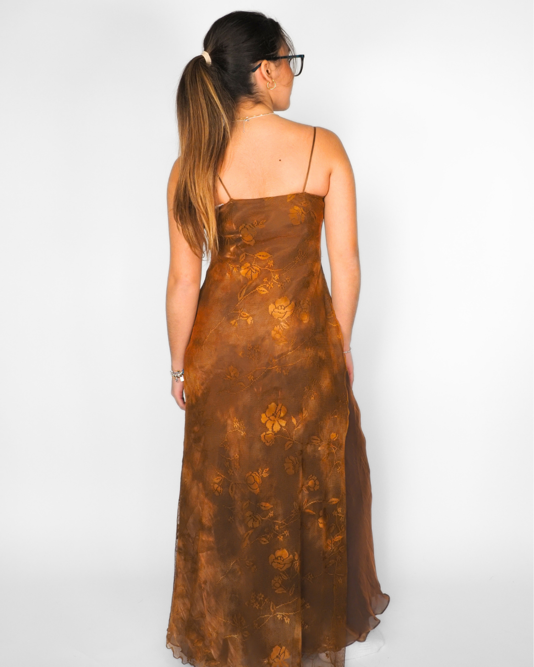 Brown Floral Slip Maxi Dress – Crio