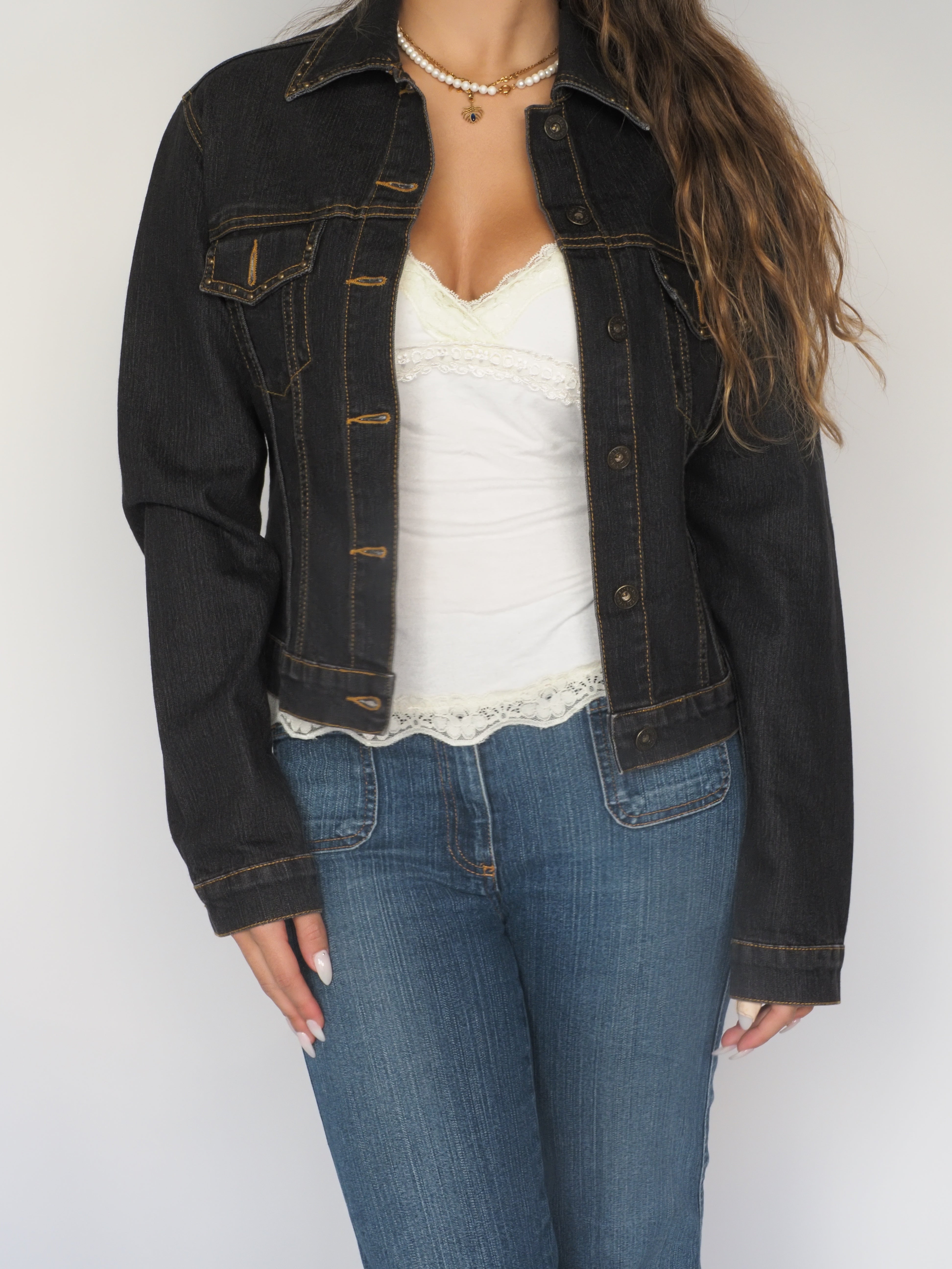 Dark Wash Structured Denim Jacket – Issis