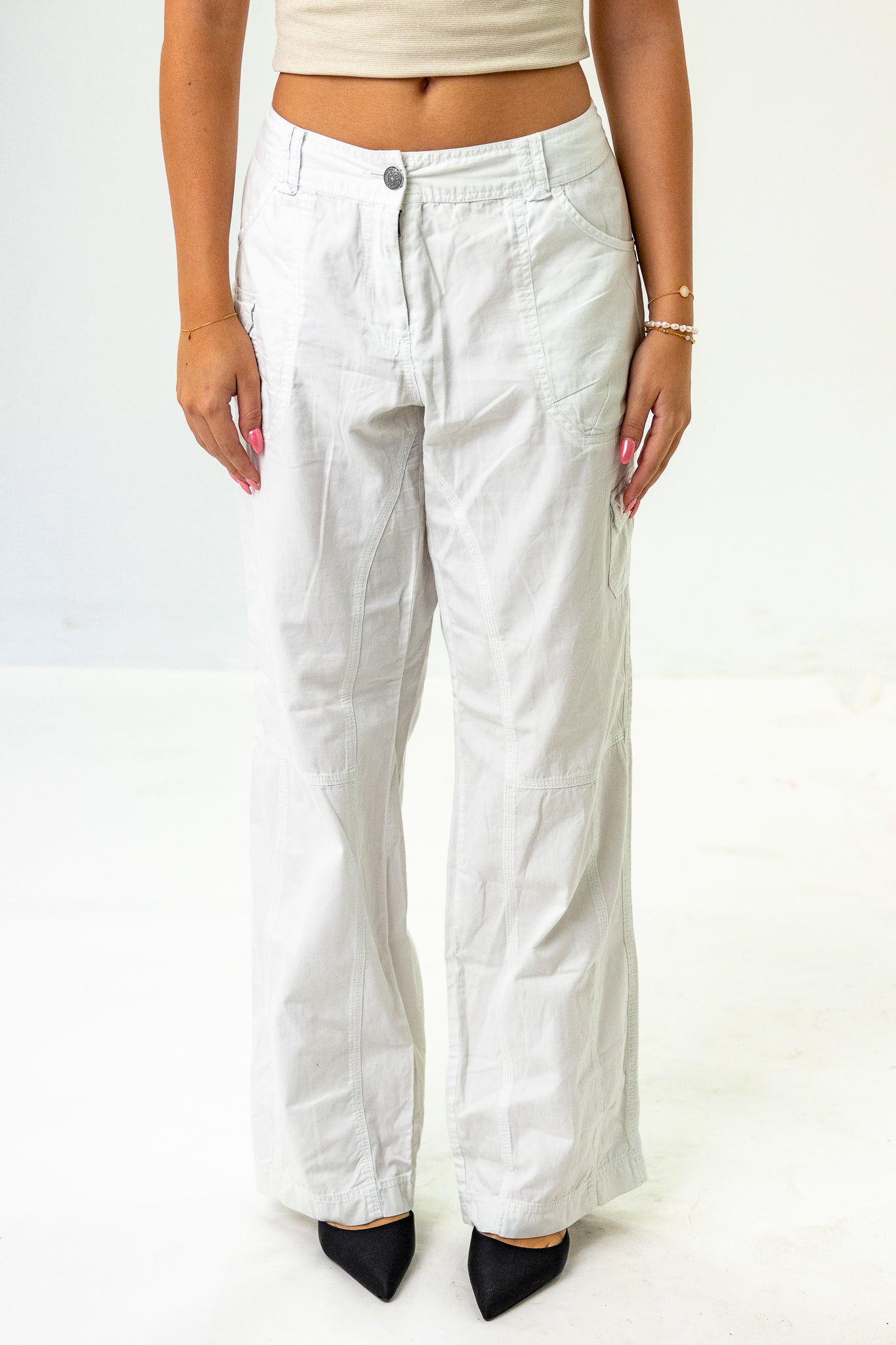 White Cargo Pants