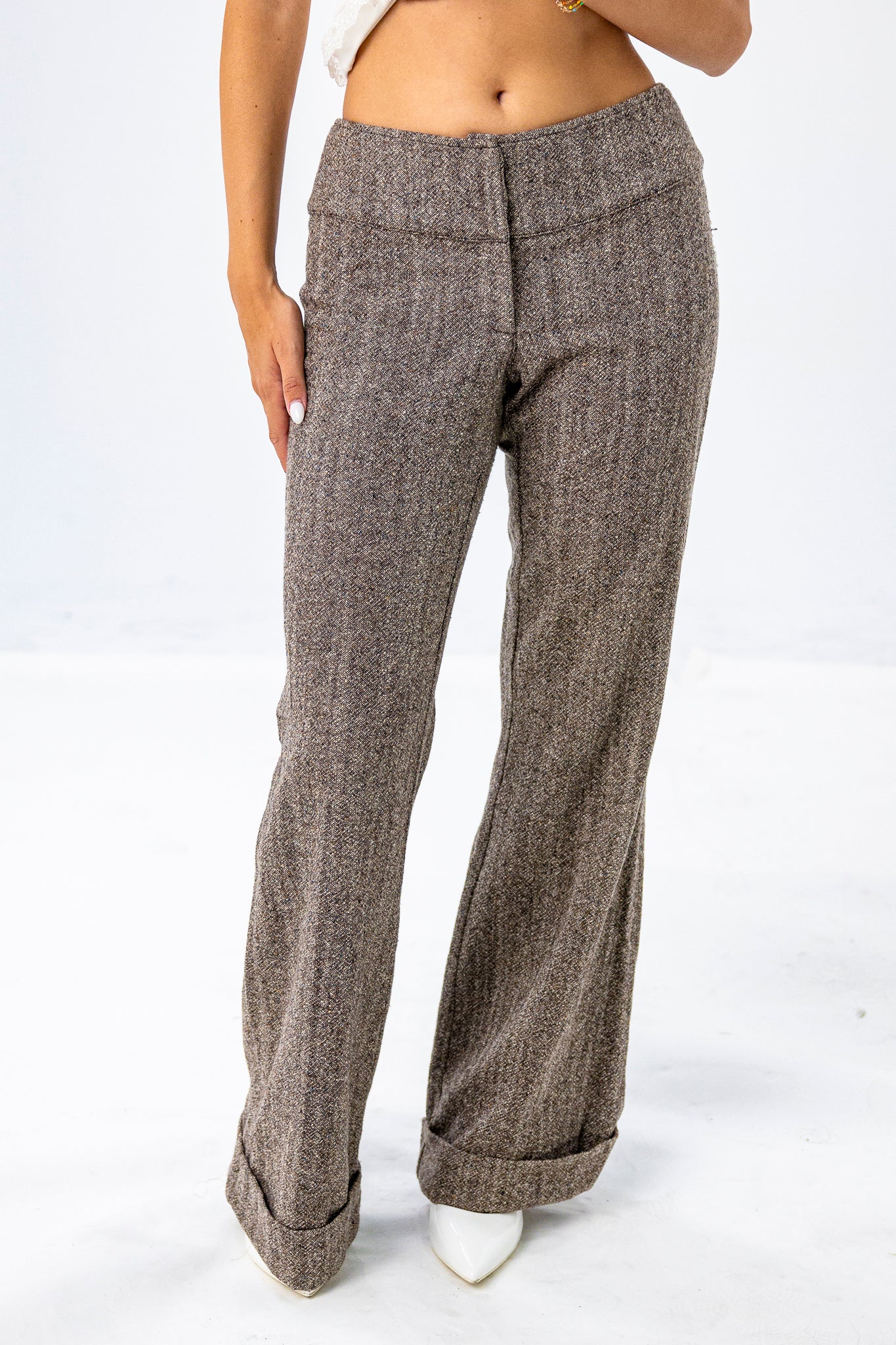 Tailored Suit Office Pants in Brown