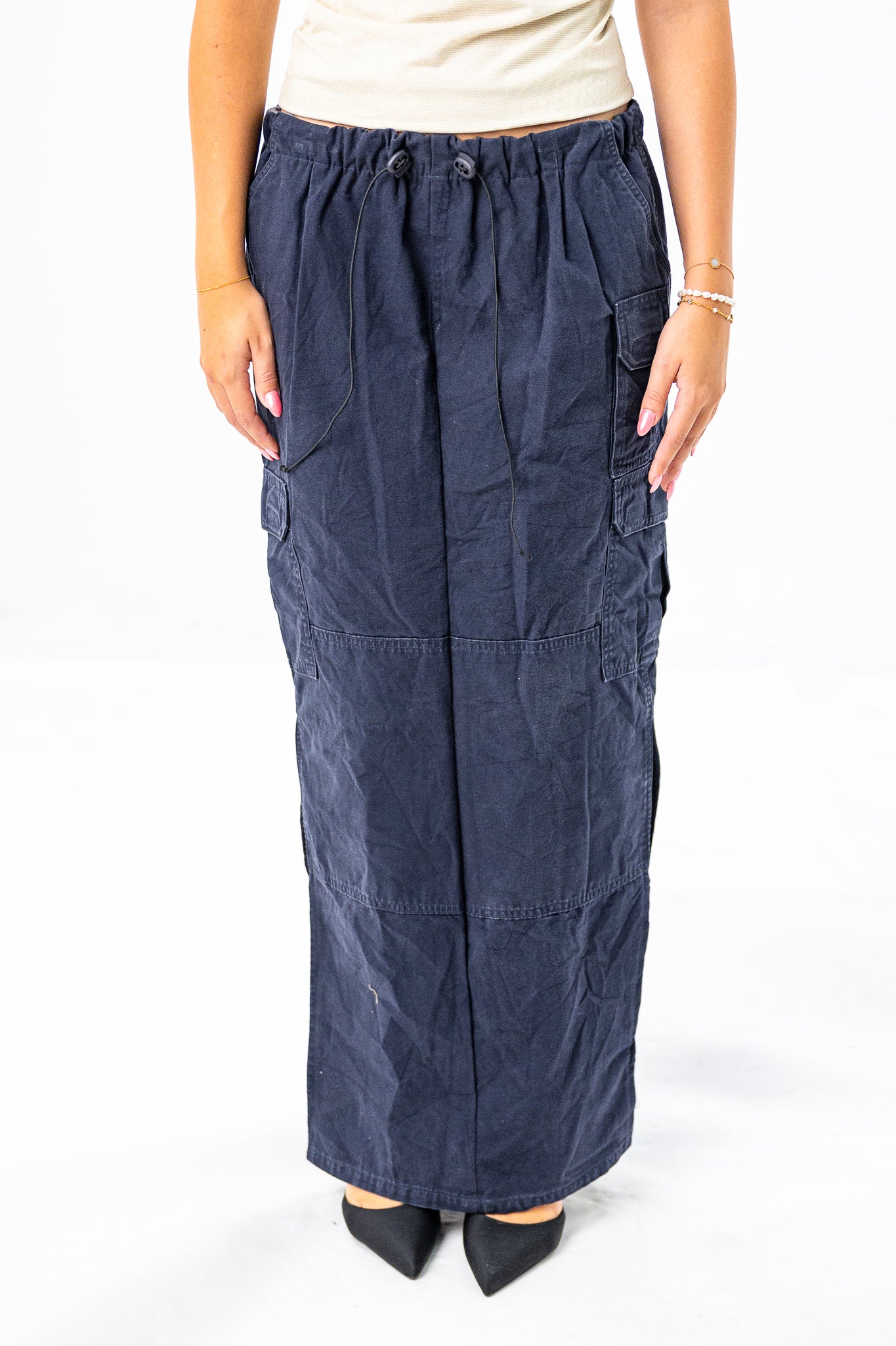 Navy Blue maxi Cargo Skirt