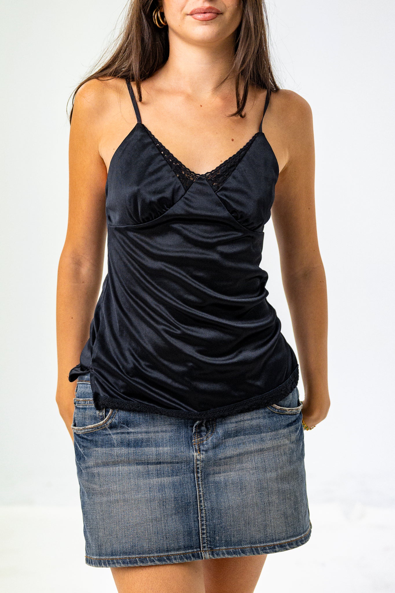 Classic Silk Black Cami Top