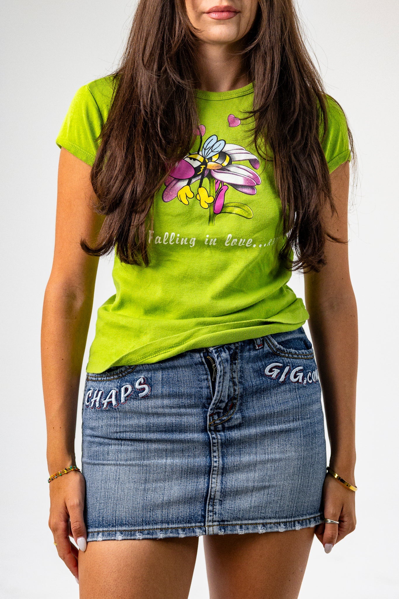 Cute ‘Falling in Love’ Tee in Green