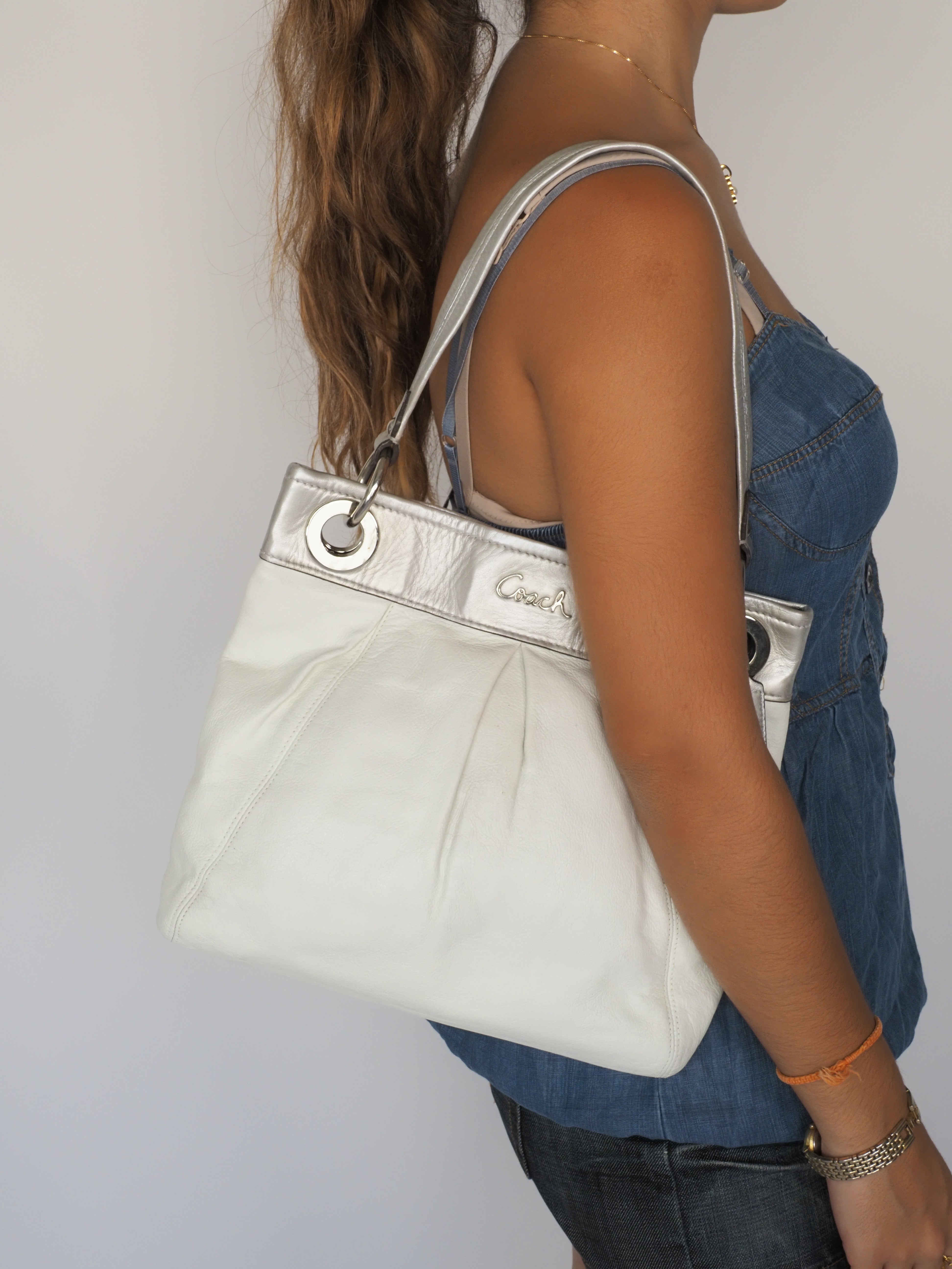 バッグ COACH Ashley 2wayShoulderBag y2k archive Coach Ashley Leather Hippie Bag with Silver Details