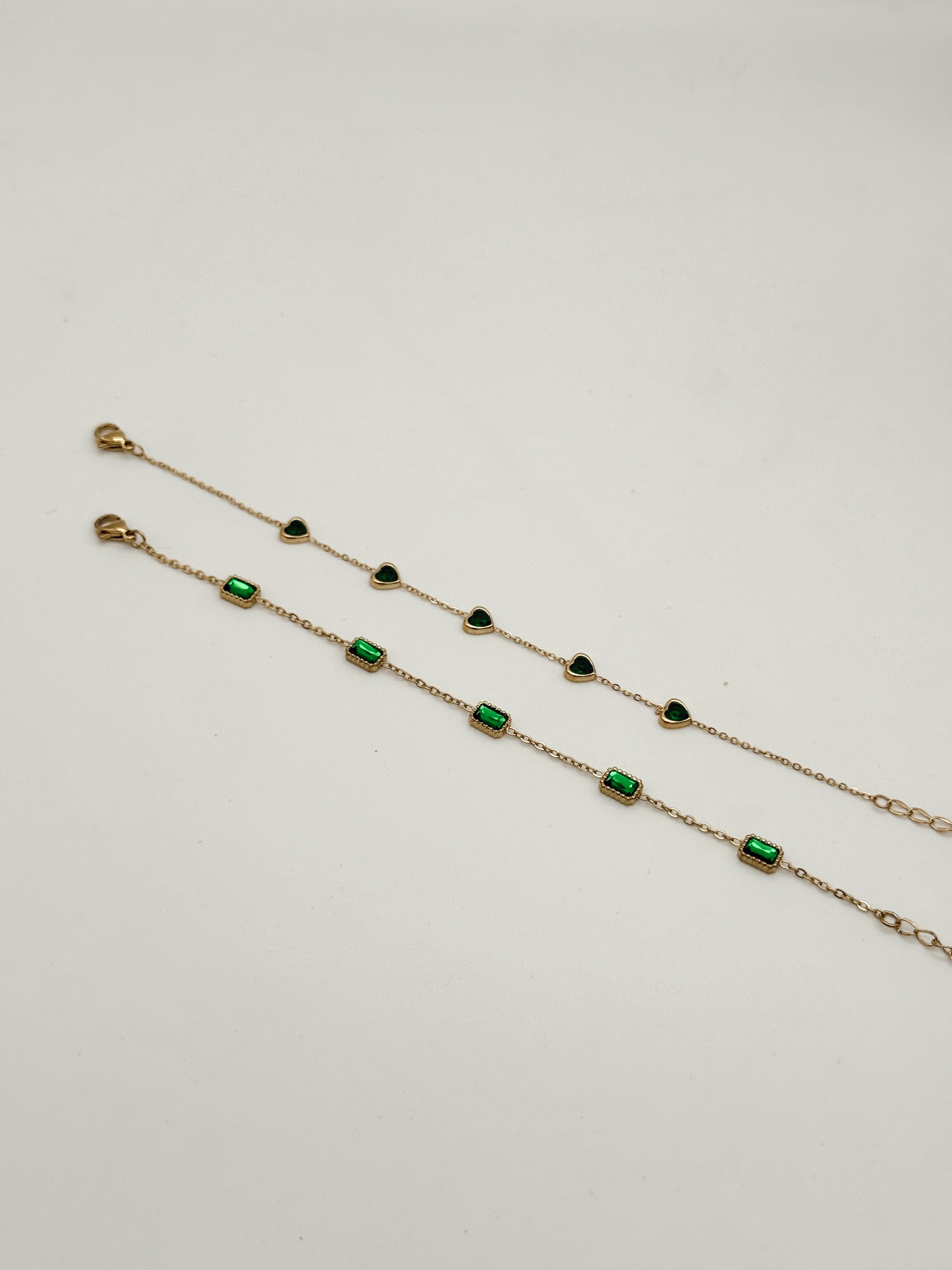 'treasure me' thin bracelet in green