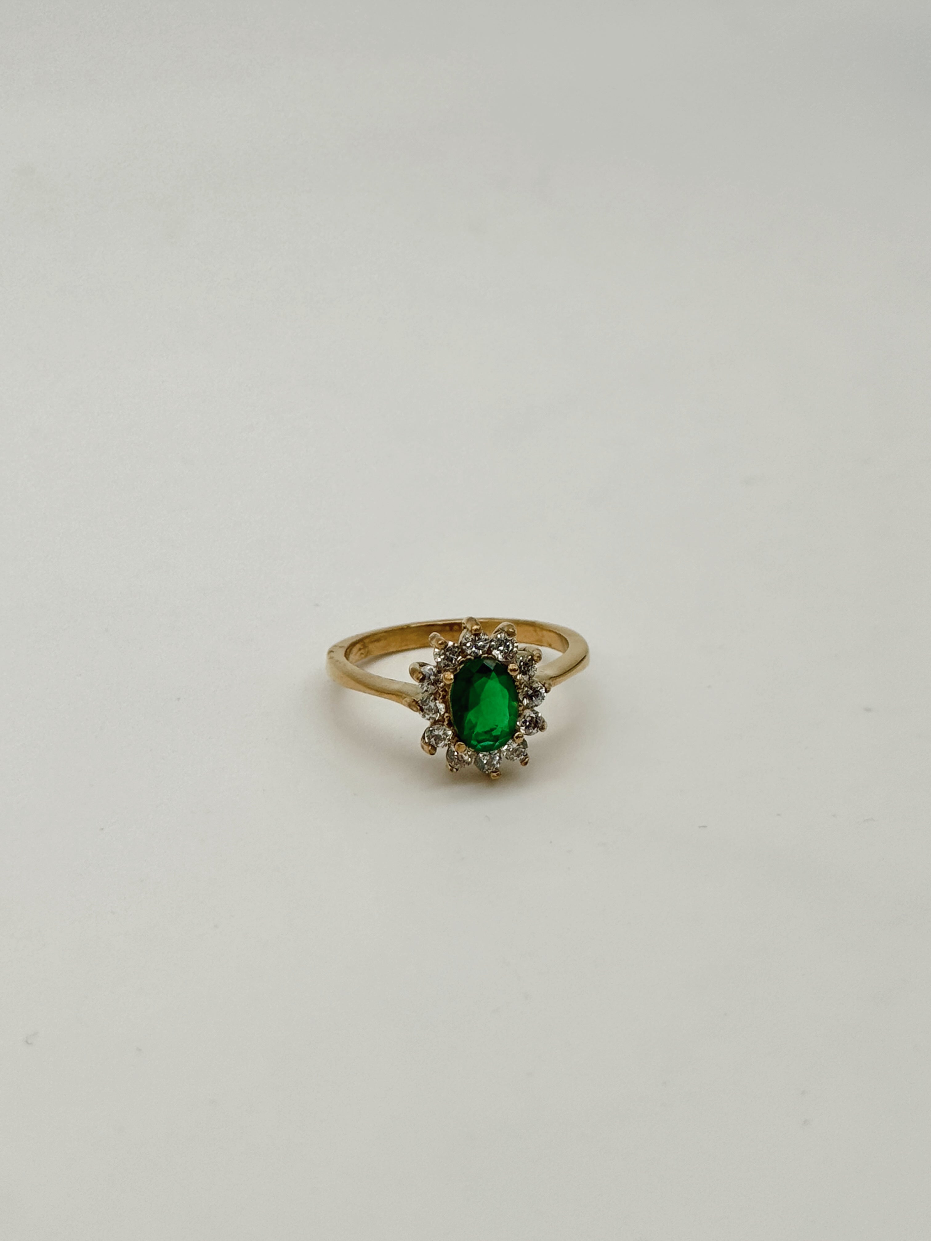 'make me royal' ring in emerald green