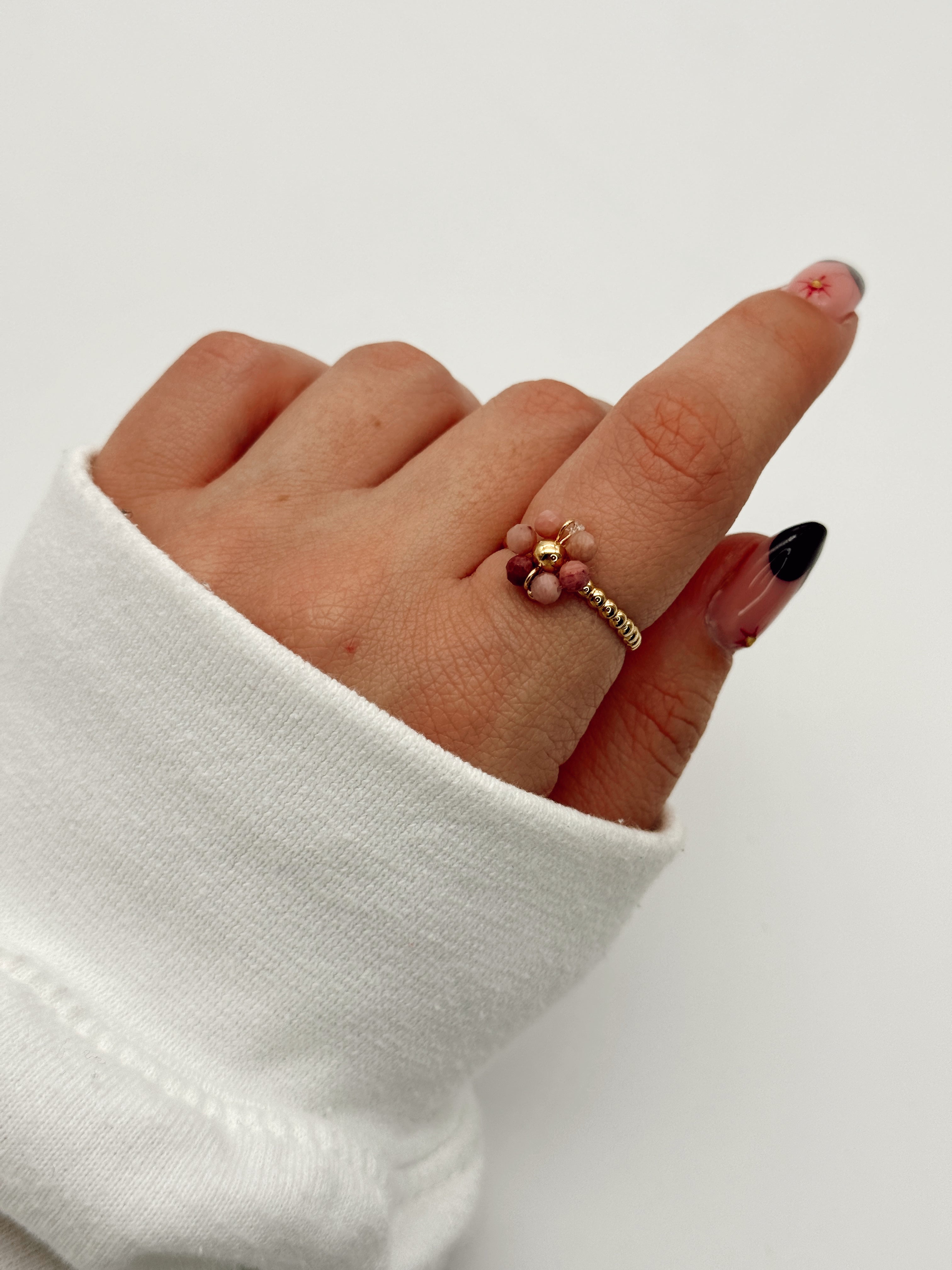 'plant me' adjustable ring in pink