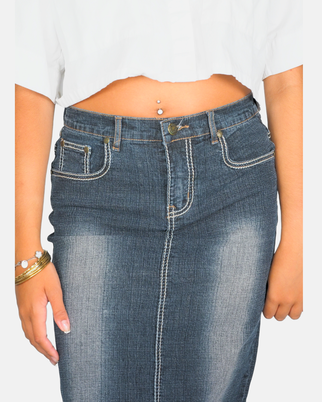 Saix Denim Midi Skirt