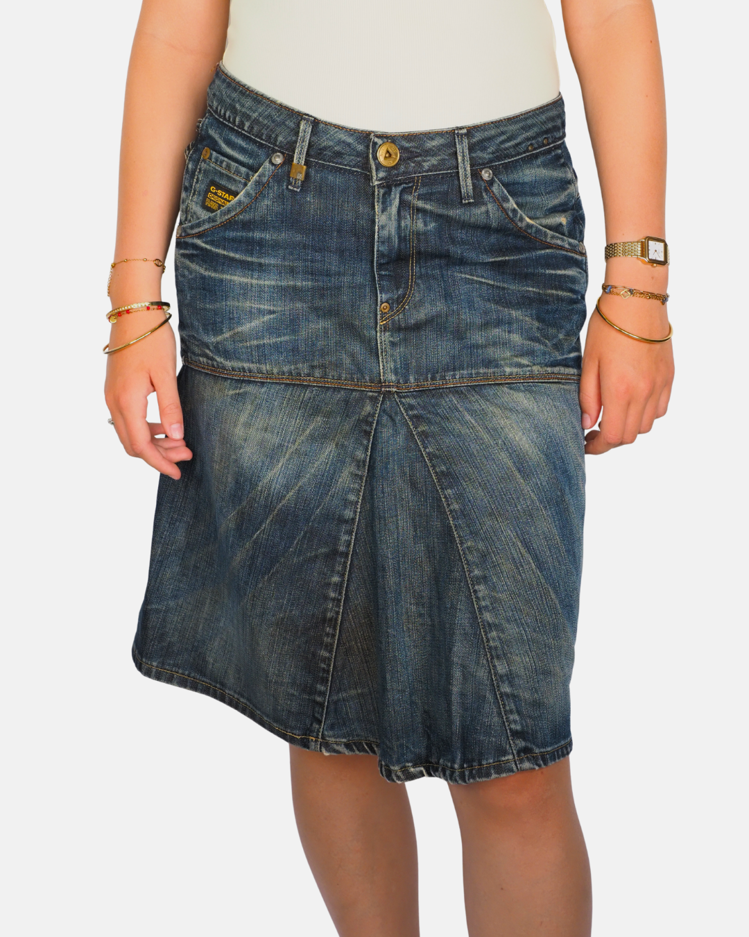 G-Star RAW Vintage Denim Midi Skirt