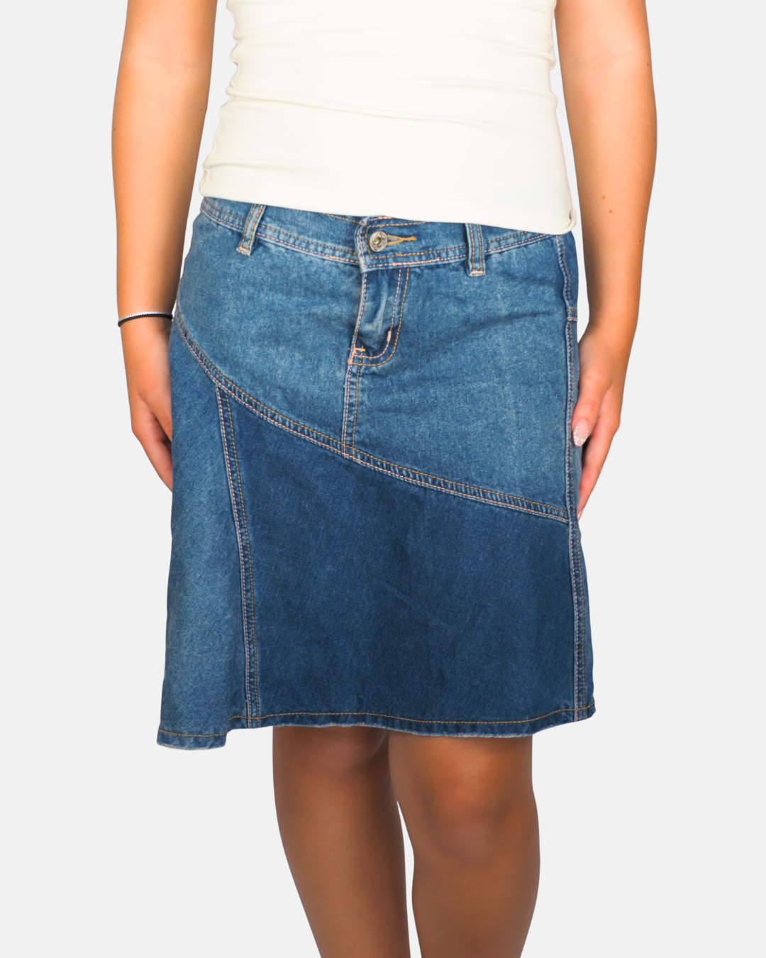 Dateless Embroidered Denim Midi Skirt