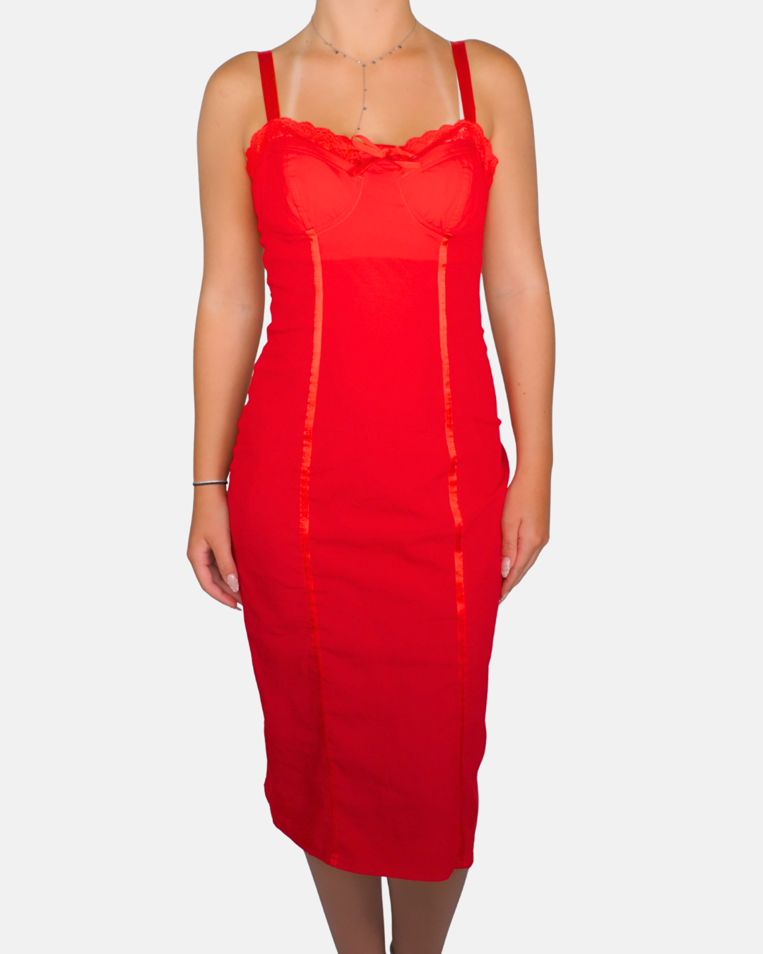 Betty Blue Red Bodycon Midi Dress