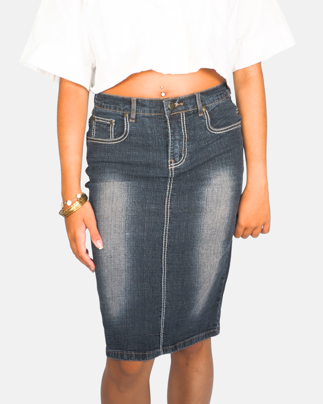 Saix Denim Midi Skirt